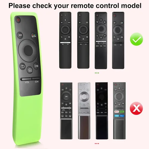 Vista 2 de Pack de 2 fundas protectoras de silicona para control remoto Samsung, compatibles con la funda protectora de control remoto de TV Samsung serie