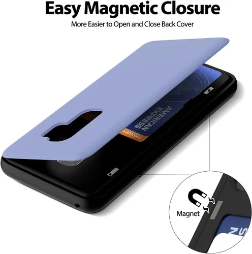 Vista 223 de GOOSPERY Parachoques magnético para puerta compatible con Galaxy S9 Plus, tarjetero tipo billetera con cierre automático por iman, funda protectora
