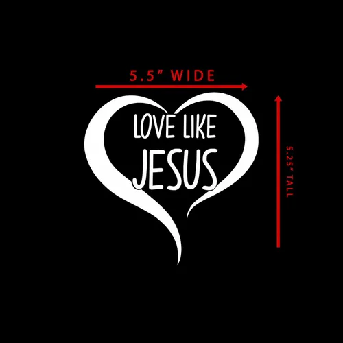 Vista 4 de Calcomanía con texto en inglés "Love Like Jesus" para computadora portátil de 5.5 x 5.25 pulgadas (blanco)