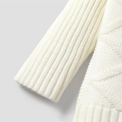 Vista 4 de PATPAT Baby Pullover Turtleneck Knitted Sweater Long Sleeve Solid Color Infant Fall Winter Warm Clothes