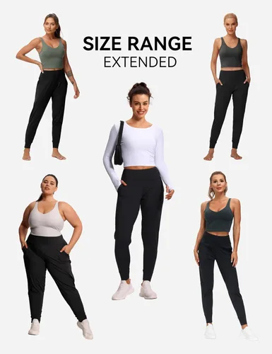 Vista 4 de The Gym People Pantalones deportivos ajustados para mujer, ligeros, para entrenamiento, yoga, correr y descanso