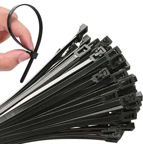 Vista 10 de 100 unidades de 8 pulgadas resistentes con cremallera industrial, 40 libras, resistencia a la tracción liberables, cintas de amarre reutilizables