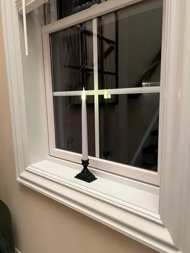 Vista 7 de 612 Vermont VT-1660P-4 - Velas LED de ventana con temporizador (6 encendido/18 apagado), llama parpadeante LED dual blanca cálida patentada, Peltre