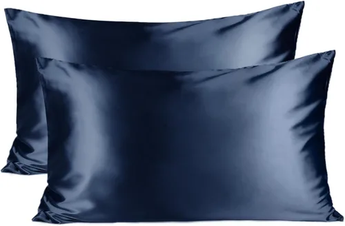 Vista 14 de Yanibest Funda de almohada de satén, fundas de almohada de seda para cabello y piel con cremallera, juego de 2 fundas de almohada estándar para 20 x