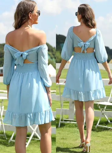 Vista 5 de I2CRAZY - Vestidos largos de verano para mujer, estilo informal, para cubrirse en la playa, con bolsillo, ajuste holgado, cintura estilo imperio