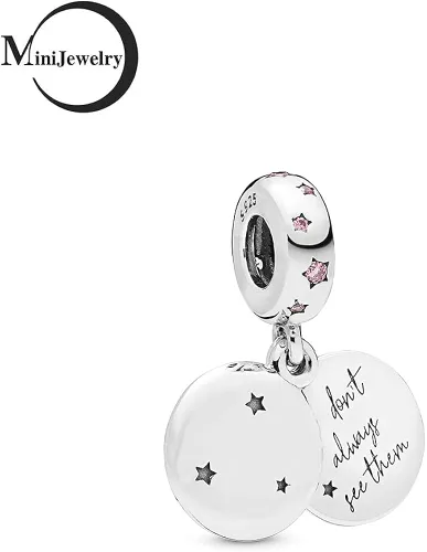 Vista 3 de MiniJewelry Forever Sister Love - Dije colgante de corazón para pulseras collares colgantes de circonita cúbica rosa regalo para hija nieta familia