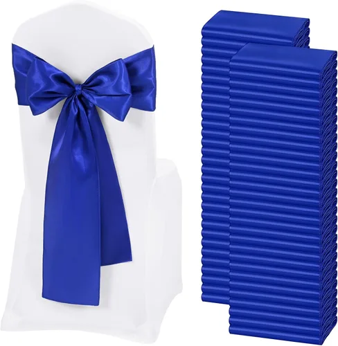 Vista 31 de 60 bandas de satén color burdeos para silla, diseño de lazos, para decoración de sillas de Acción de Gracias, boda, Navidad, banquetes, fiestas