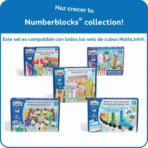 Vista 7 de hand2mind MathLink Cubos Numberblocks Juego de Actividades 21-30, 20 Actividades de Aprendizaje Preescolar, Bloques de Conteo, Cubos de Enlace