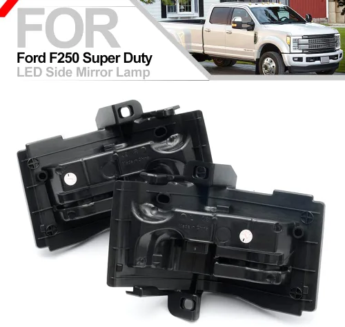 Vista 4 de Conjunto de luces LED para espejo lateral para Ford F-150 F-250 F-350 F-450 F-550 Super Duty 2015-2023 LED de remolque manual plegable espejo