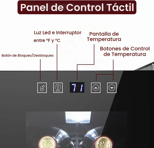 Vista 5 de Winado - Refrigerador de vino con compresor de 12 botellas