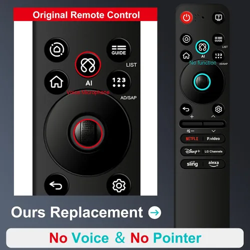 Vista 8 de Universal for LG Smart TV Remote,Replacement Magic Remote Control AN-MR25GA for 2018 to 2025 LG WebOS TV,Compatible