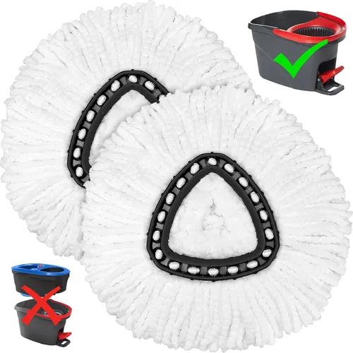 Vista 12 de 1 paquete de cabezales de repuesto para mopa giratoria O-Ceda Easy Wrin, recambios de mopa giratoria de microfibra, repuesto de cabezal de mopa