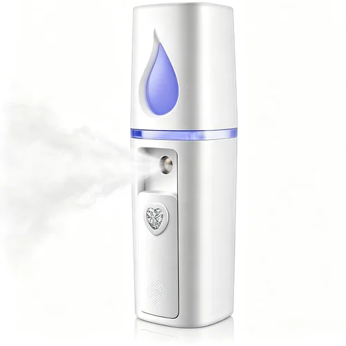 Vista 9 de Vaporizador Facial Portátil Nano Mini Atomizador Facial para Atomización de Extensiones de Pestañas con Espejo y Tanque de Agua Visual de 20ml