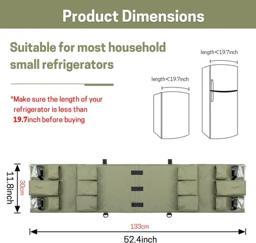 Vista 4 de SWISSELITE Mini organizador para nevera, almacenamiento sobre el refrigerador con 18 bolsillos, organizador colgante impermeable para dormitorio