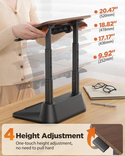 Vista 5 de SAIJI Soporte para computadora portátil para escritorio, elevador estable para laptop con alfombrilla de mouse plegable, soporte de computadora