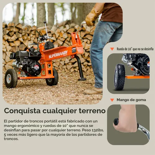 Vista 6 de SuperHandy Divisor hidráulico de troncos, 20 toneladas, divisor de leña