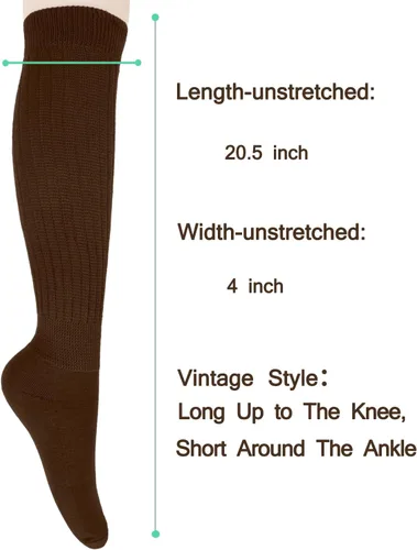Vista 4 de Benefeet Sox Calcetines holgados para mujer y niña, calcetines largos de punto apilados, divertidos calcetines de los años 80 y 90, calcetines