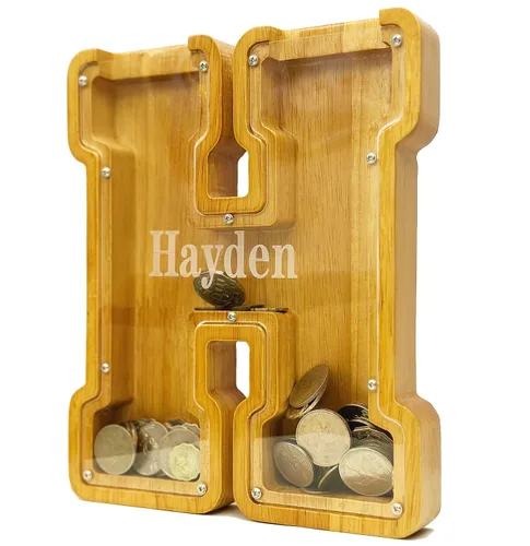 Vista 42 de Alcancía personalizada grande de madera con letras, alcancía de monedas, alcancía personalizada con nombre, puede usarse como regalo de Navidad