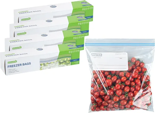 Vista 14 de Restaurantware Bag Tek - Bolsas con cremallera para congelador de 1 cuarto de galón, 25 bolsas desechables con cremallera, bolsas de plástico