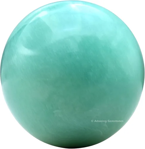 Vista 2 de Amazing Gemstone Bola de cristal de Amazonita con soporte, bolas de meditación de esfera de cristal de 2 pulgadas para brujería y bolas decorativas