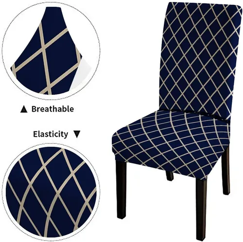 Vista 37 de CAPSCEOLL Christmas Dining Chair Covers,Snowflakes Festive Winter Pattern Stretch Chair Covers for Dining Room Set of 2 Washable Spandex Parson