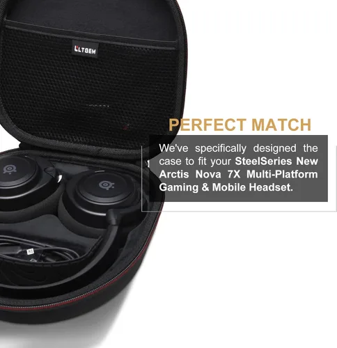 Vista 4 de LTGEM - Funda compatible con auriculares inalámbricos SteelSeries Arctis Nova 7X / 7 para juegos multiplataforma