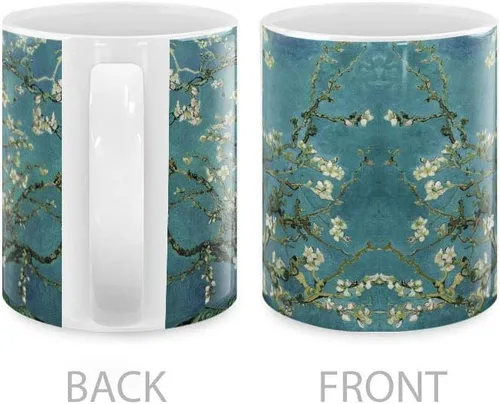 Vista 3 de MUGBREW Classic Art - Taza de café de cerámica de almendra Vincent Van Gogh, 11 onzas