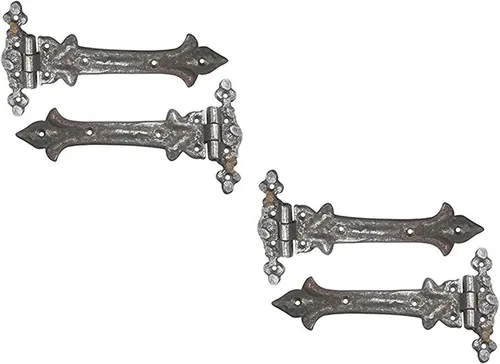 Vista 48 de Adonai Hardware Adonijah Bisagra falsa de aluminio para montaje frontal (6.5" x 12 Pack, Negro mate) para puertas de granero, puertas, armarios