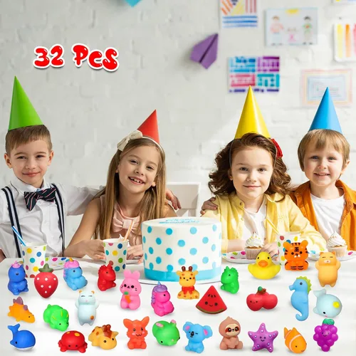 Vista 6 de nobasco Squishies, paquete de 26 juguetes esponjosos Mochi – Kawaii Cat Squishys Slow Rising Animals – Recuerdos de fiesta, bolsa de golosinas