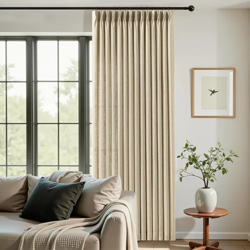 Vista 11 de Cortinas plisadas de lino semitransparentes de 96 pulgadas, filtrado de luz Natural