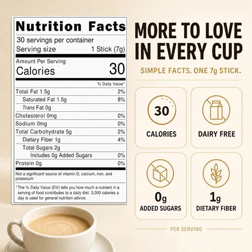 Vista 2 de ECO-TASTE Crema probiótica para café, vainilla suave, 30 paquetes de barras