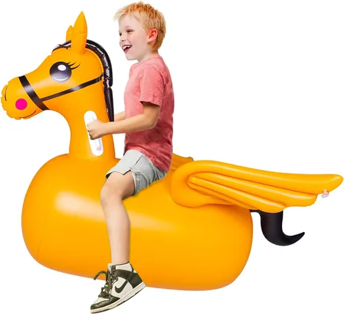 Vista 6 de Juguete de caballo inflable para niños, juguete de animales de salto para niños, juguete de salto de caballo favorito de los niños. Perfecto