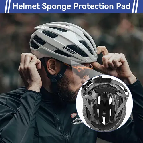 Vista 9 de Kit de acolchado para casco, juego de almohadillas de espuma universales para bicicleta, almohadillas de espuma de repuesto para bicicleta
