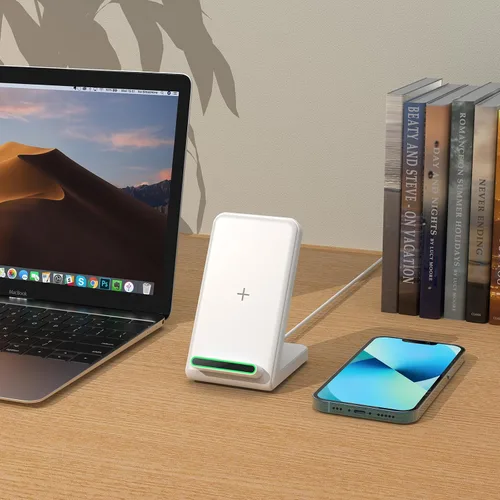 Vista 6 de Paquete de 2 cargadores inalámbricos rápidos para Samsung, soporte de carga inalámbrico de 15 W para iPhone de Apple, para Samsung Galaxy