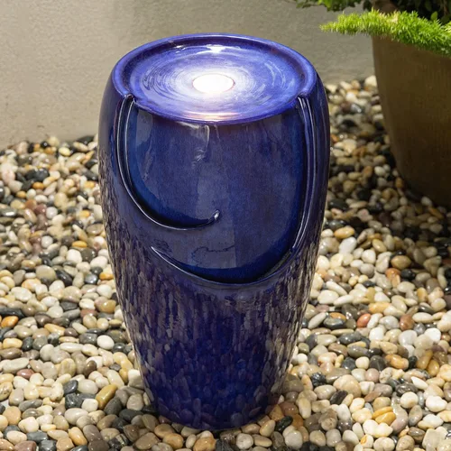 Vista 2 de Glitzhome - Fuente de agua con luz LED para exteriores