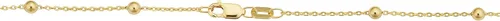 Vista 3 de Collar satélite de estaciones de bolas de oro amarillo relleno de 14k de 3 mm para mujer (16, 18, 20, 24 o 30 pulgadas)