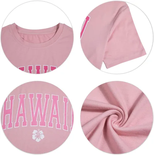 Vista 5 de Camisas hawaianas para mujer, camisa de flores, camisetas gráficas de gran tamaño, ropa tropical para vacaciones, camiseta de vacaciones de verano