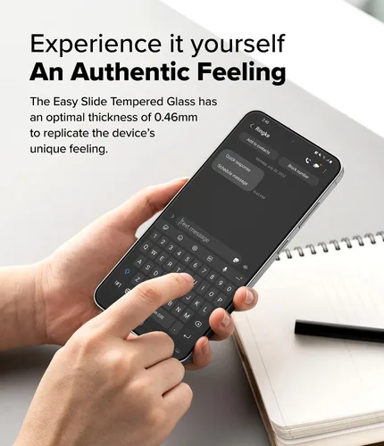 Vista 8 de Ringke Vidrio templado Easy Slide [súper fácil de instalar] compatible con Samsung Galaxy S24 FE, protector de pantalla, compatible con fundas