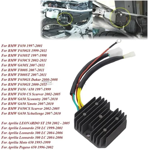 Vista 2 de Rectificador Aluminio Motocicleta Regulador de Voltaje Rectificador Rectificador Accesorios de Repuesto para 650 F650 GS ST CS G650X F800S F800ST