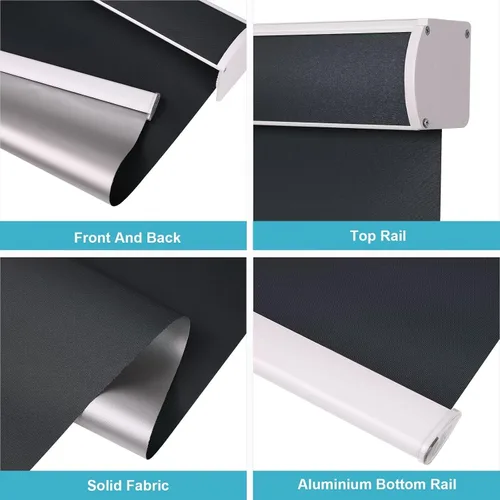 Vista 2 de MYshade ROL45BK72Z - Persianas enrollables opacas para ventanas con cenefa, tela de protección UV con aislamiento térmico, para el hogar y la Negro