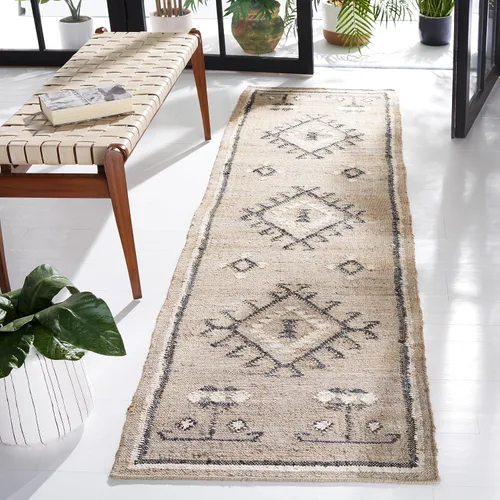 Vista 10 de SAFAVIEH Kilim Collection - Alfombra decorativa de 2 x 3 pies, color negro y marfil, yute de tejido plano hecho a mano, ideal para zonas de alto