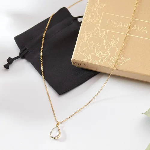 Vista 5 de Dear Ava Collar de regalo para mujeres y niñas, colgante de joyería moderna ajustable, idea de regalo de amor para ella con tarjeta sincera, regalos