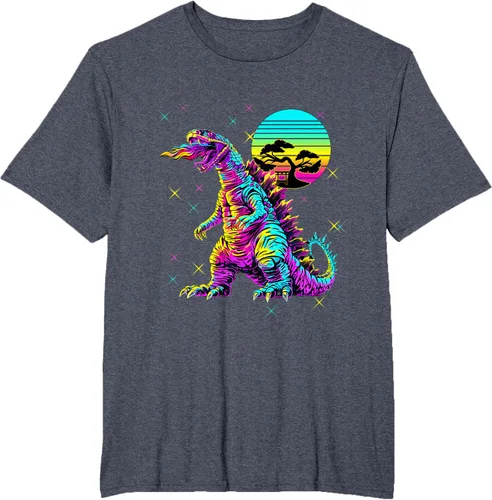 Vista 44 de Cool Streetwear synthwave 80s 90s retro anime snakezilla camiseta, Negro