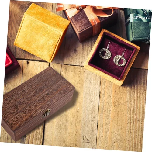Vista 4 de Caja de recuerdos de madera con tapas, organizador de joyas, caja rectangular para joyas, caja de almacenamiento vintage para relojes, pulseras