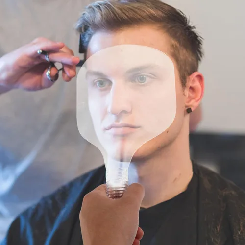 Vista 4 de Protector facial de plástico impermeable para peluquería y peinado, protector facial con laca para el cabello con visión despejada, para peluqueros