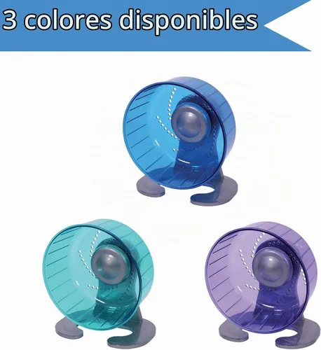 Vista 2 de Petest Rueda de ejercicio para hámster, ruedas silenciosas para hámster, diámetro de 6.7 pulgadas, color azul