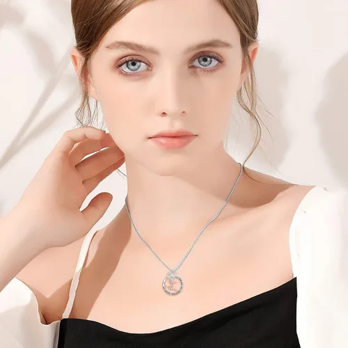 Vista 3 de POTOPYY Collar con colgante de plata de ley, joyería de moda para mujeres, damas y niñas, regalos de cumpleaños