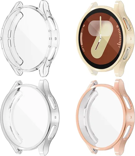 Vista 22 de (Paquete de 4) Funda Protectora de Pantalla Compatible para Samsung Galaxy Watch 6 de 40 mm (Versión 2023) Funda de Silicona Protectora Completa