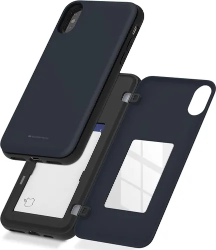 Vista 33 de GOOSPERY Funda para iPhone 8 Plus, iPhone 7 Plus con tarjetero y protector de doble capa, color negro