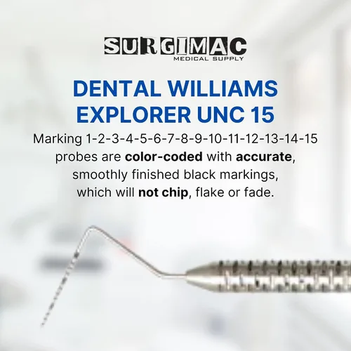 Vista 4 de SurgiMac Explorer 23 / Sonda UNC 15 Instrumento dental de doble extremo (paquete de 3)